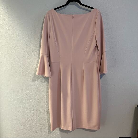 New Harper Rose Blush Mauve Pink Knee Length Bell Sleeve Dress Women's size 14 - Picture 4 of 5